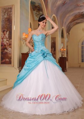 Aqua and White Sweet 16 Dress A-line for 2013