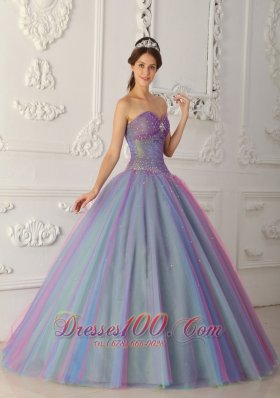 Colorful Sweetheart Beading A-line Sweet 15 Dress
