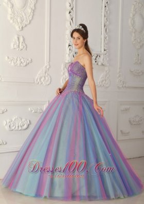 Colorful Sweetheart Beading A-line Sweet 15 Dress