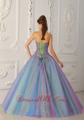 Colorful Sweetheart Beading A-line Sweet 15 Dress