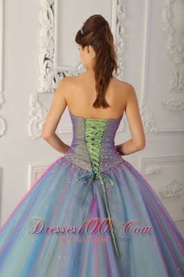 Colorful Sweetheart Beading A-line Sweet 15 Dress