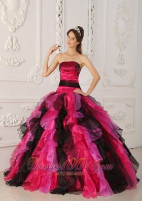 Strapless Multi-color Quinceanera Dress Ball Gown