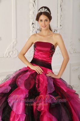 Strapless Multi-color Quinceanera Dress Ball Gown