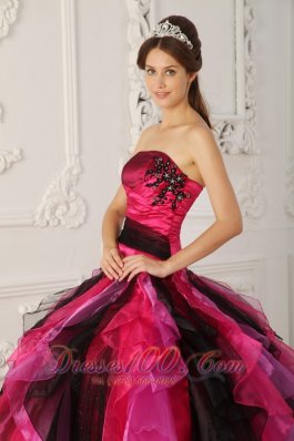Strapless Multi-color Quinceanera Dress Ball Gown