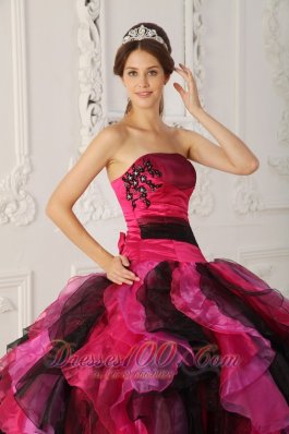 Strapless Multi-color Quinceanera Dress Ball Gown