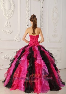Strapless Multi-color Quinceanera Dress Ball Gown