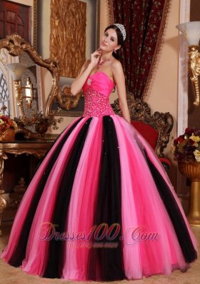 Strapless Colorful Sweet 15 Dress Floor-length