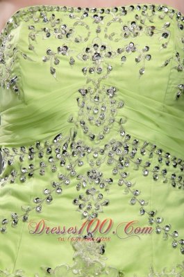 Yellow Green Quinceanera Dress Pick-ups Beading