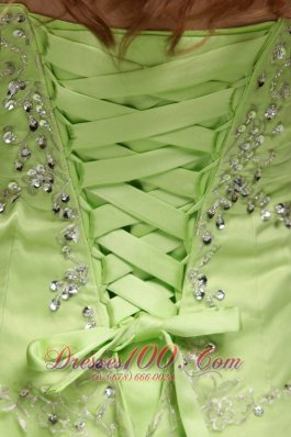 Yellow Green Quinceanera Dress Pick-ups Beading