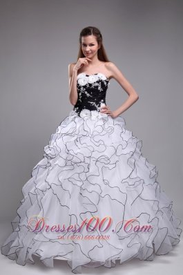 Hot White and Black Sweet 16 Dress Layer