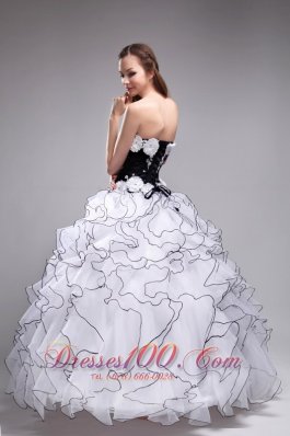 Hot White and Black Sweet 16 Dress Layer