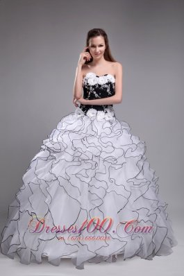 Hot White and Black Sweet 16 Dress Layer