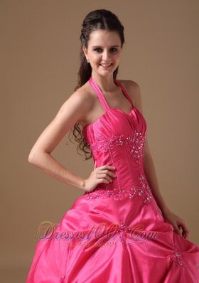 Halter Coral Red Sweet 16 Dress Pick-ups