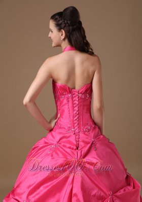 Halter Coral Red Sweet 16 Dress Pick-ups