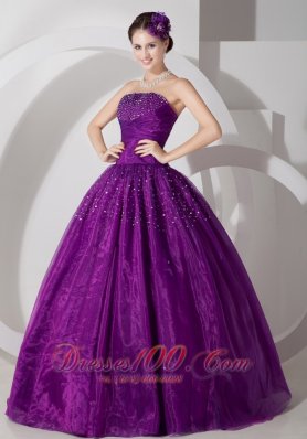 Dank Magenta A-line Strapless Quinceanera Dress