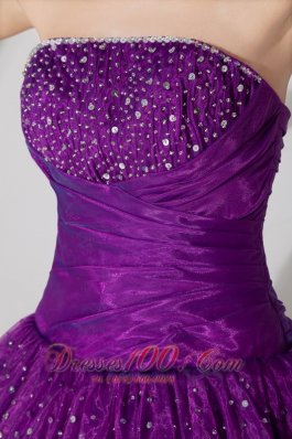 Dank Magenta A-line Strapless Quinceanera Dress