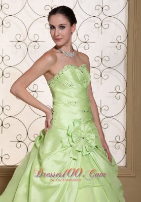 Beaded Decorate Bust 15 Dresses Spring Green Layer