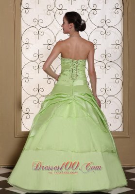 Beaded Decorate Bust 15 Dresses Spring Green Layer