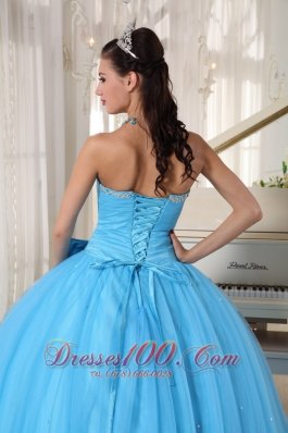 Aqua Blue Quinceanera Ball Gown Bowknot Sweetheart