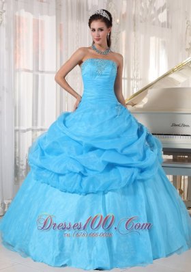 Strapless Baby Quinceanera Pick-ups Beading