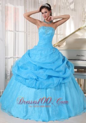 Strapless Baby Quinceanera Pick-ups Beading