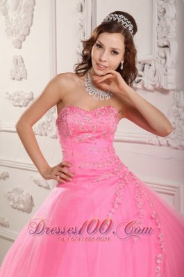 Rose Pink Sweet 16 Dress Embroidery Sweetheart