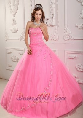 Rose Pink Sweet 16 Dress Embroidery Sweetheart