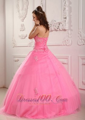 Rose Pink Sweet 16 Dress Embroidery Sweetheart