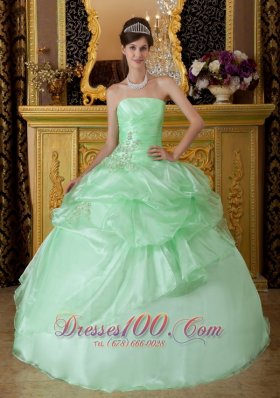 Apple Green Pick-ups Sweetheart Sweet 16 Dress