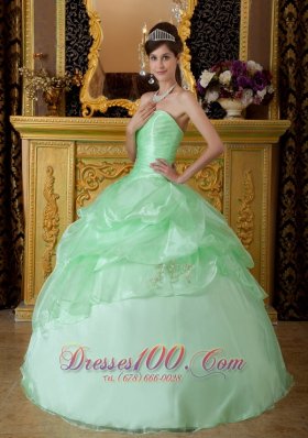 Apple Green Pick-ups Sweetheart Sweet 16 Dress