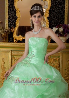 Apple Green Pick-ups Sweetheart Sweet 16 Dress