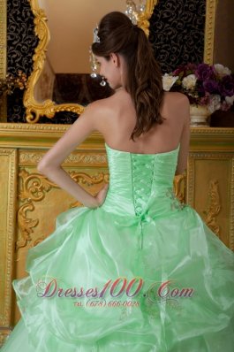 Apple Green Pick-ups Sweetheart Sweet 16 Dress