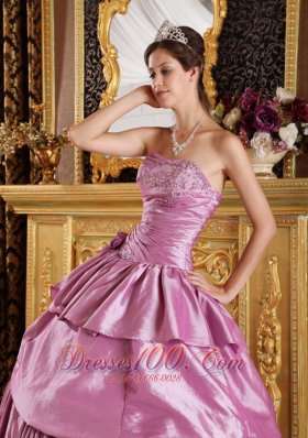 Lavendar Sweet 16 Dress Ruched Beading Ball Gown