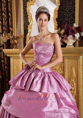 Lavendar Sweet 16 Dress Ruched Beading Ball Gown