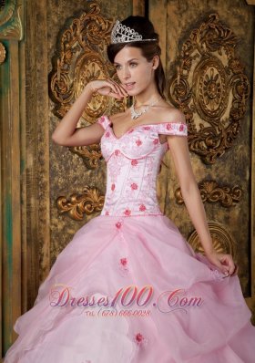 Pink Sweet 16 Dress Off the Shoulder Quinceanera