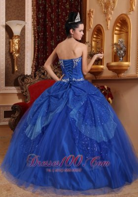 Blue Quinceanera Dress Appliques Ball Gown 2013