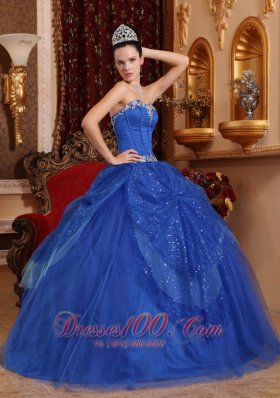 Blue Quinceanera Dress Appliques Ball Gown 2013