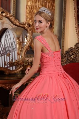 Watermelon Sweet 16 Dress V-neck Chiffon Straps