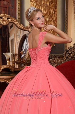 Watermelon Sweet 16 Dress V-neck Chiffon Straps