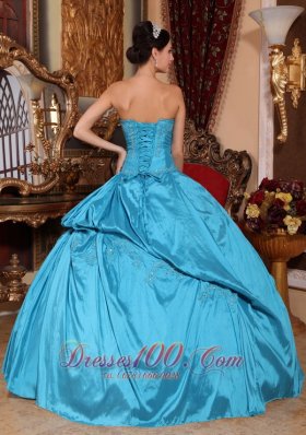 Strapless Teal Quinceanera Dress Layer Pick-ups