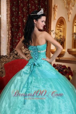 Green Quinceanera Dress Strapless Ball Gown Embroidery