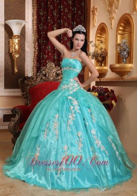 Green Quinceanera Dress Strapless Ball Gown Embroidery