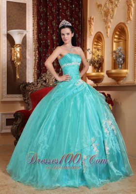 Green Quinceanera Dress Strapless Ball Gown Embroidery