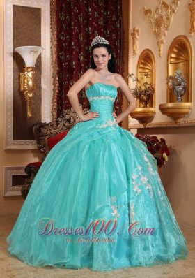 Green Quinceanera Dress Strapless Ball Gown Embroidery