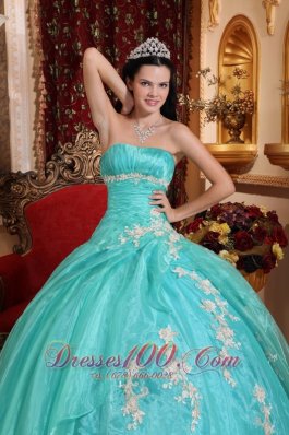 Green Quinceanera Dress Strapless Ball Gown Embroidery