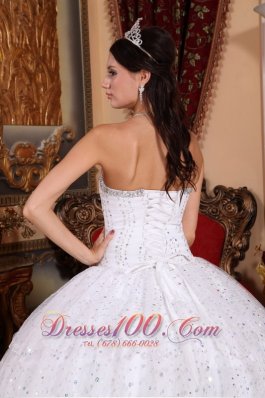 Layered Sweetheart Sweet 15 Dress White Floor-length