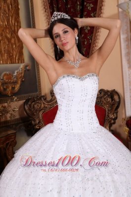 Layered Sweetheart Sweet 15 Dress White Floor-length