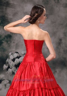 Strapless Ruch Red Quinceanera Dress 2013