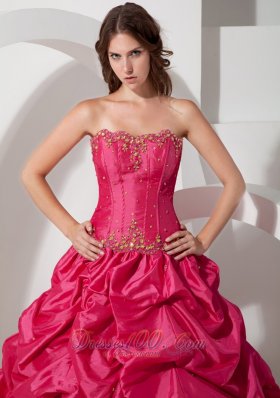 Pick-ups Hot Pink Sweet 16 Dress 2013 Beading