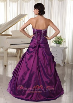 Taffeta Organza Purple Sweetheart Quinceanera Gowns Appliques